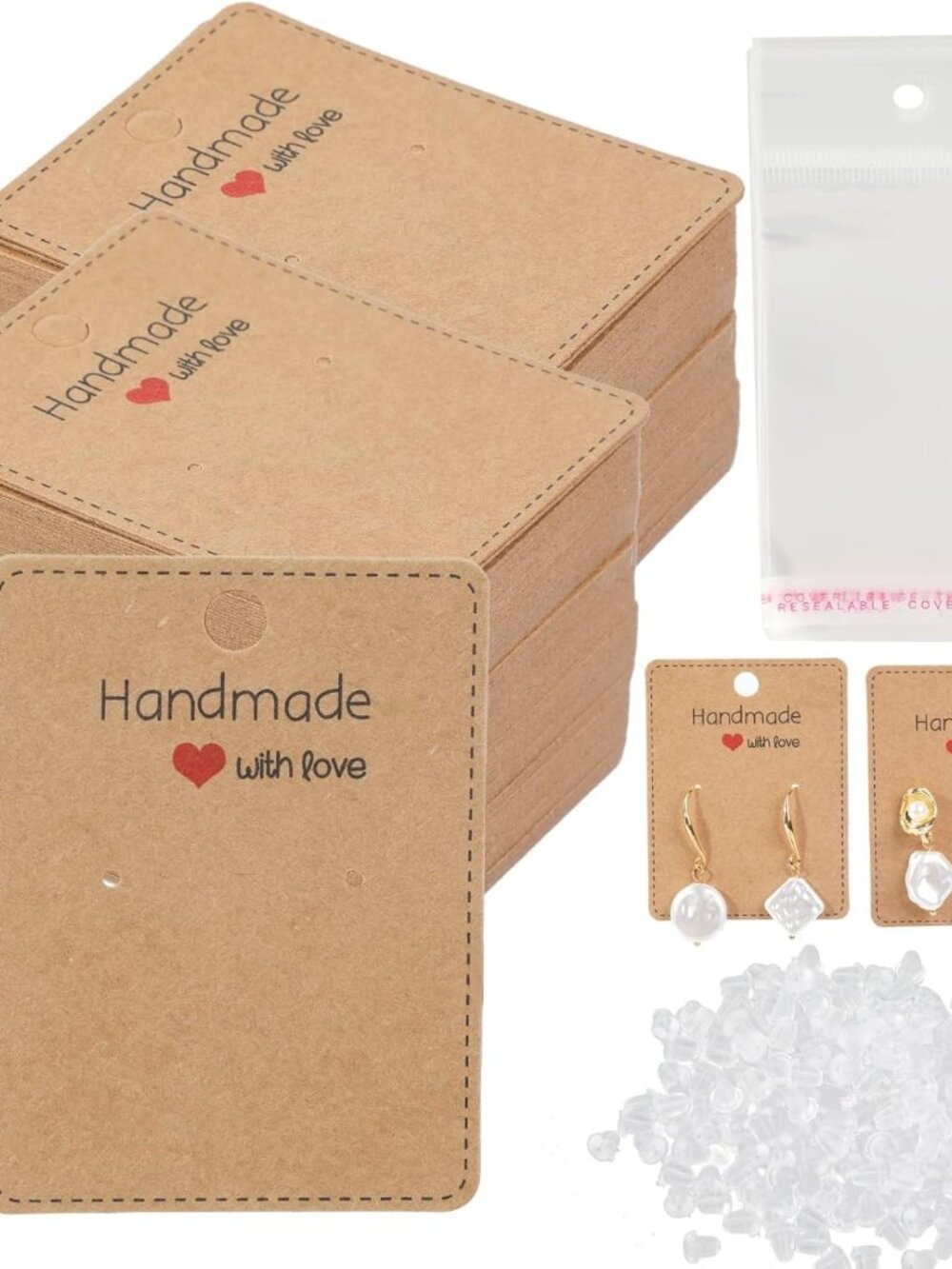 150 Pack Earring Cards for Jewelry Packaging DIY Earrings Holder Display Card wi